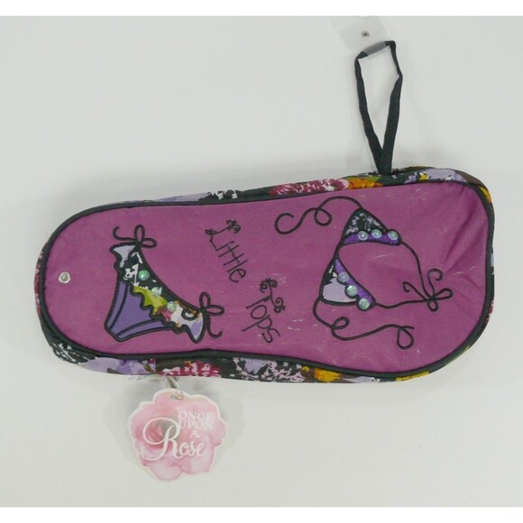 NWT Once Upon a Rose Flip Flop Beach bathing suite storage Tote waterproof Bag - Picture 2 of 5